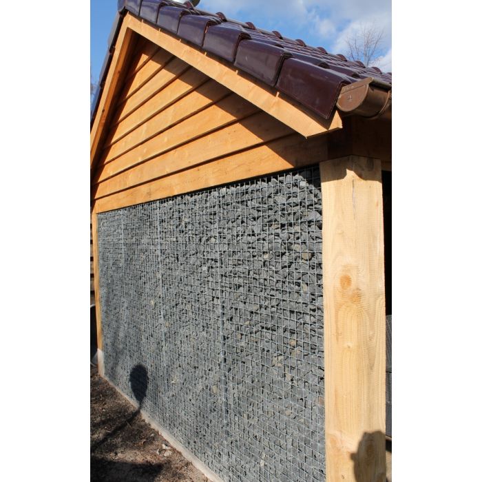 Schanskorf lxhxb 0,45m x 2m x 0,17m met Basalt breuksteen 56-75mm