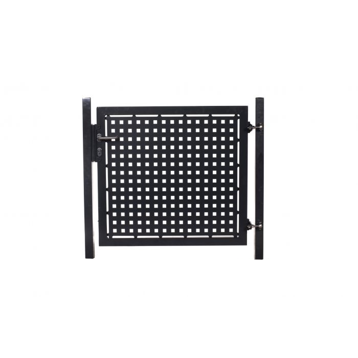 Tuinhek poortje met laseruitsneden (25x25cm) vierkantjes