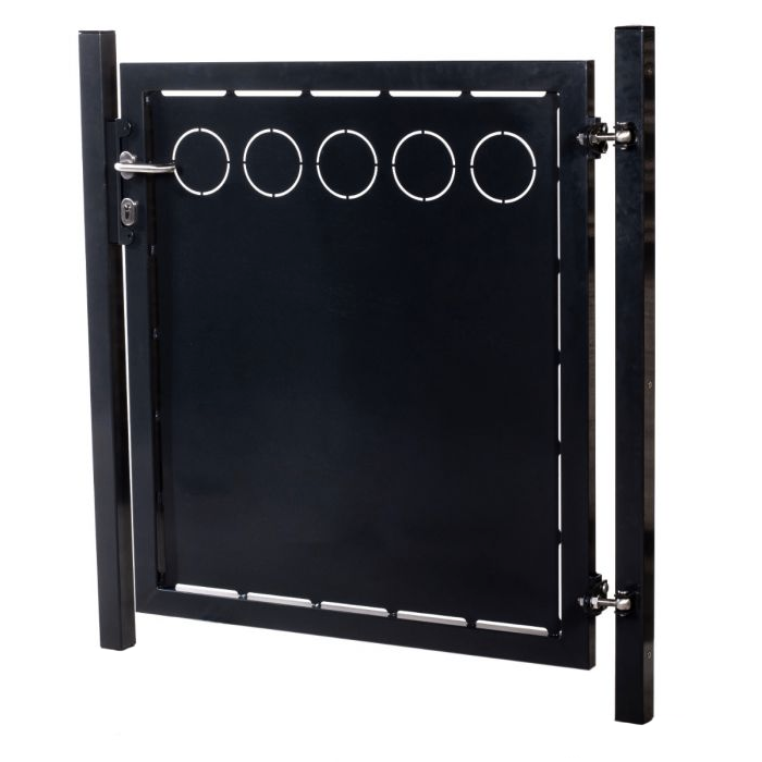 Tuinhek poortje met laseruitsneden (25x25cm) ring