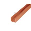 Alu U-BodemProfil 0,90 meter Lang gepoedercoat bruin