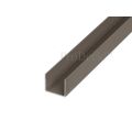 Alu U-Bodemprofiel 2 meter lang gepoedercoat vergrijst bruin/taupe