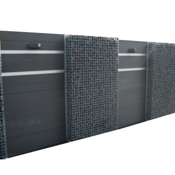 Composiet schutting met schanskorven