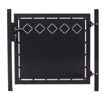 Tuinhek poortje met laseruitsneden (25x25cm) ruiten