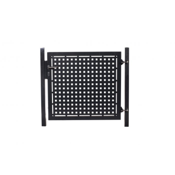 Tuinhek poortje met laseruitsneden (25x25cm) vierkantjes