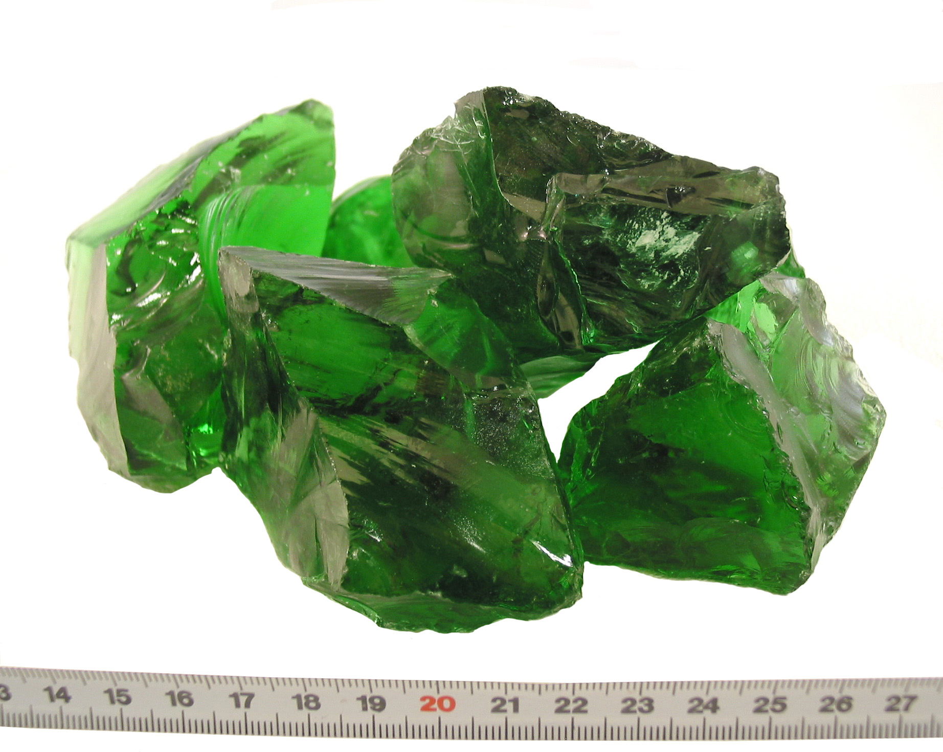 Glas-Brokken Groen 80-120mm