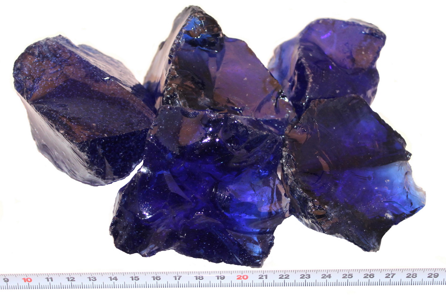 Glas-brokken Kobaltblauw 80-120mm