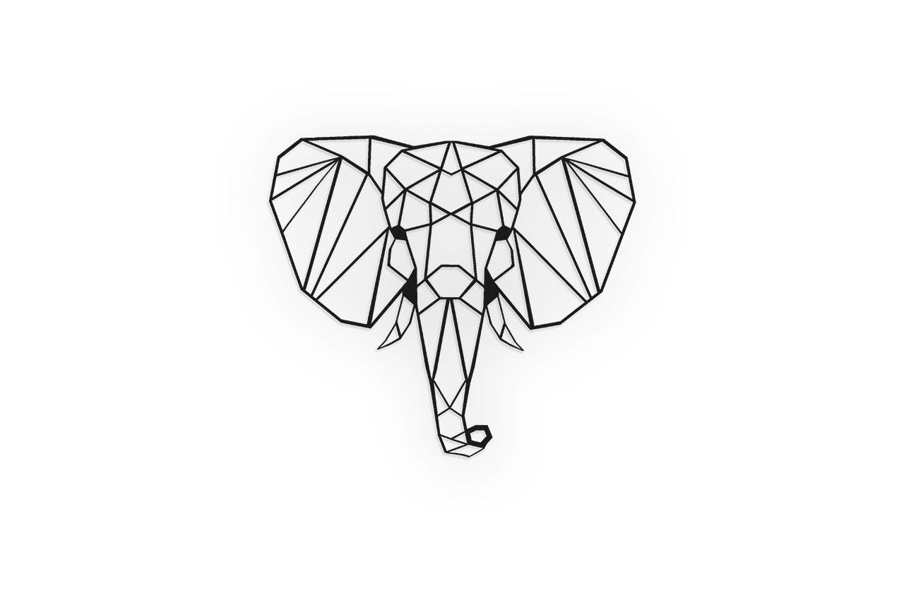 Olifant schanskorf decoratie Zwart Olifant schanskorf decoratie Zwart