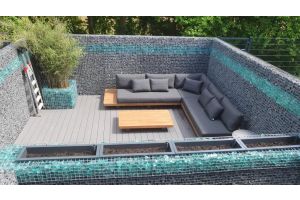 Steenkorven met Glasbrokken – Glasbrokken inspiratie. Steenkorven met Glasbrokken