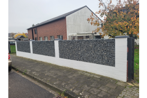 Steenkorven in Bestaande Schutting – Schanskorven. Steenkorven in Bestaande Schutting