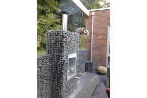Steenkorven Tuinhaard met Noors Graniet – Noors graniet breukstenen inspiratie. Steenkorven Tuinhaard met Noors Graniet