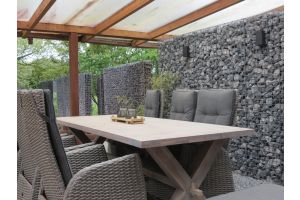 Steenkorven met Basalt Breukstenen met Verlichting – Basalt breukstenen inspiratie. Steenkorven met Basalt Breukstenen met Verlichting