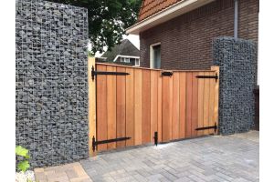 Schanskorf met basalt breuksteen – Schanskorf zuilen