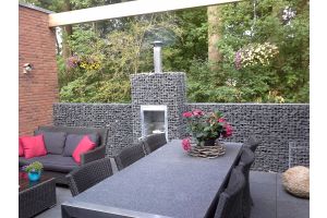 Steenkorven Tuinhaard met Noors Graniet – Noors graniet breukstenen inspiratie. Steenkorven Tuinhaard met Noors Graniet