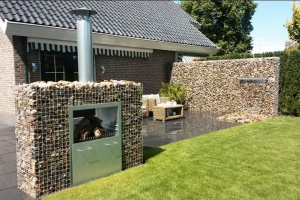 Steenkorven Haard en Waterval met Grauwacke Breukstenen – Grauwacke breukstenen inspiratie. Steenkorven Haard en Waterval met Grauwacke B...